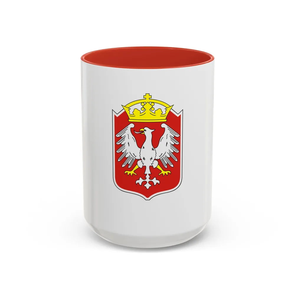 Flag of Gniezno Poland - Accent Coffee Mug-15oz-Red-Go Mug Yourself