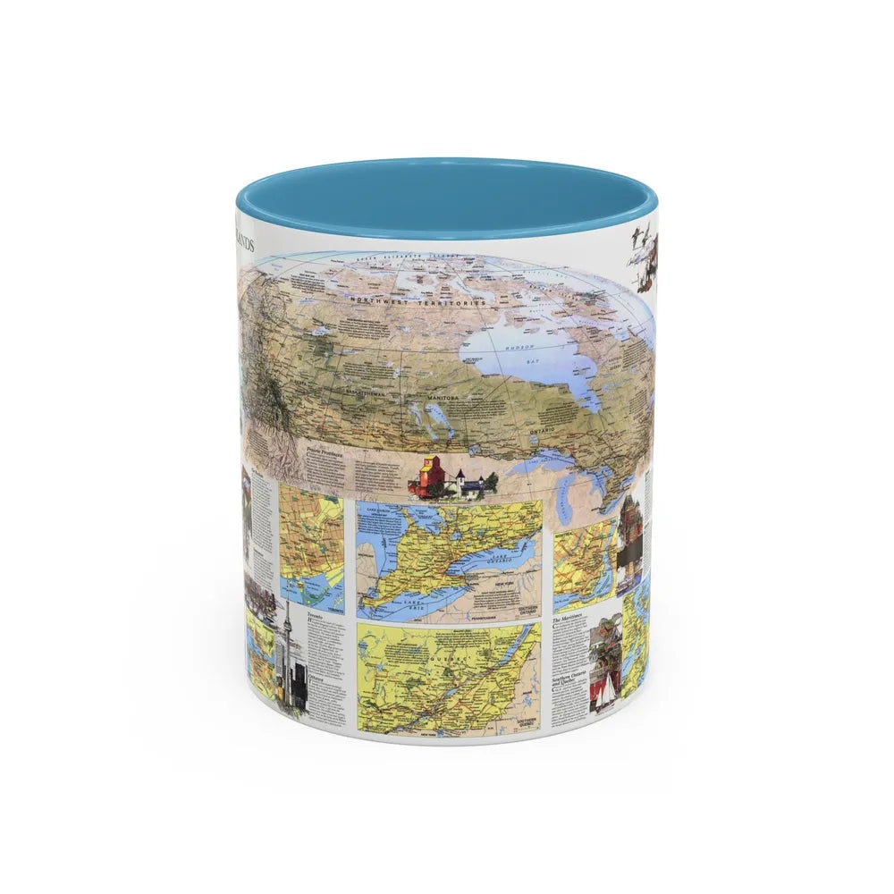 Canada - Vacationlands (1985) (Map) Accent Coffee Mug-11oz-Light Blue-Go Mug Yourself