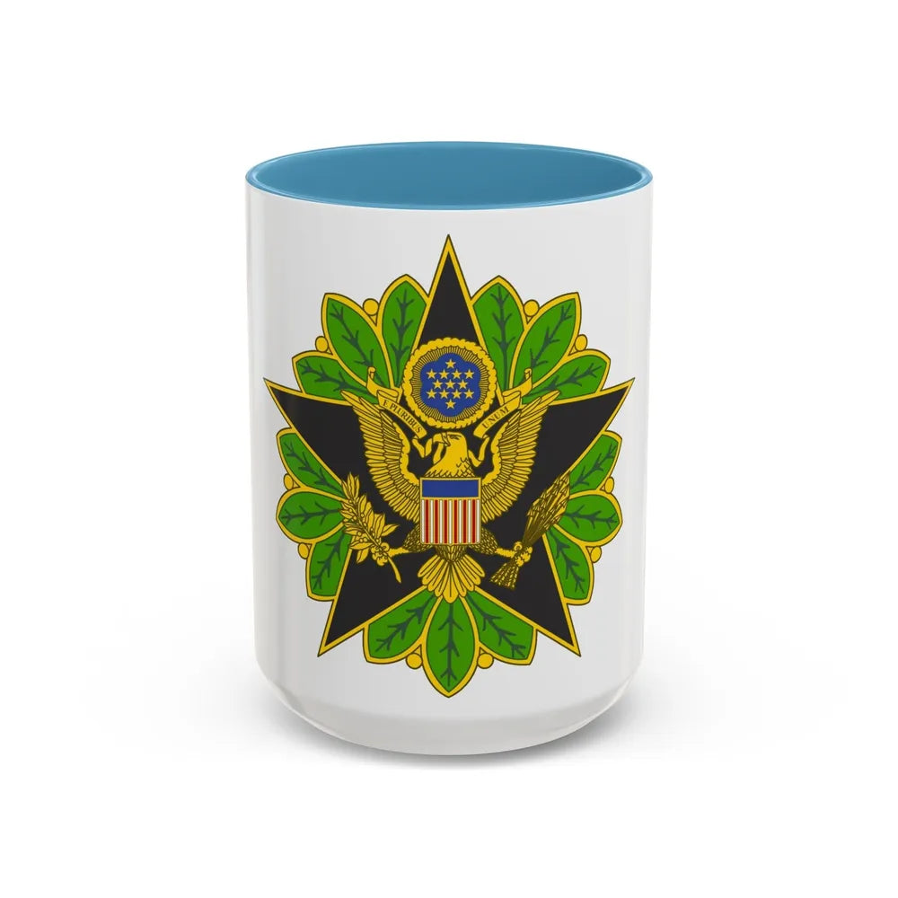 Staff Identification Badge (U.S. Army) Accent Coffee Mug-15oz-Light Blue-Go Mug Yourself