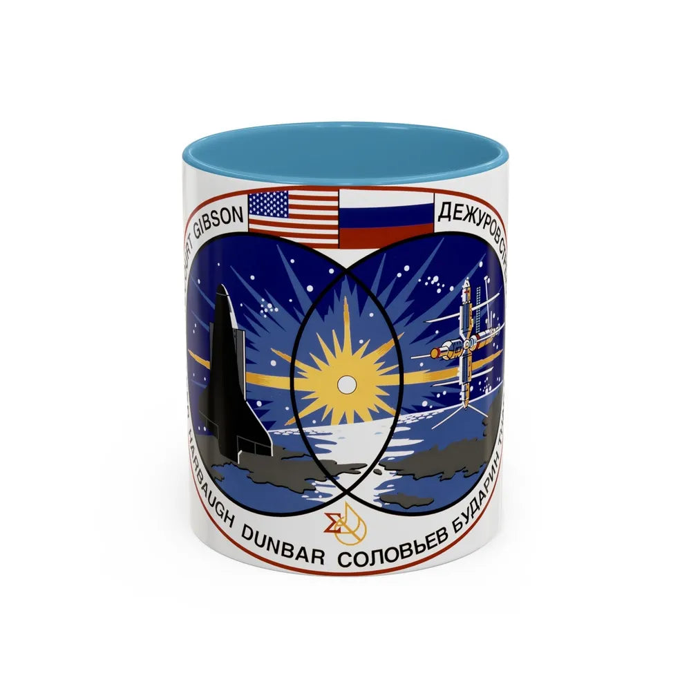 STS 71 (NASA) Accent Coffee Mug-11oz-Light Blue-Go Mug Yourself