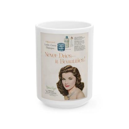 Debra Paget #596 - Original Lustre-Creme Shampoo Add from '54 1 (Vintage Female Icon) White Coffee Mug-15oz-Go Mug Yourself