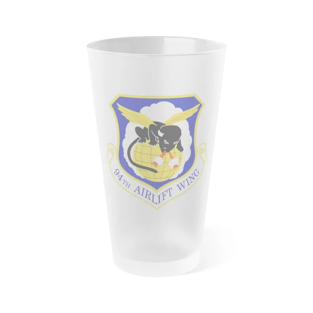 94th Airlift Wing (U.S. Air Force) Frosted Pint Glass 16oz-Go Mug Yourself