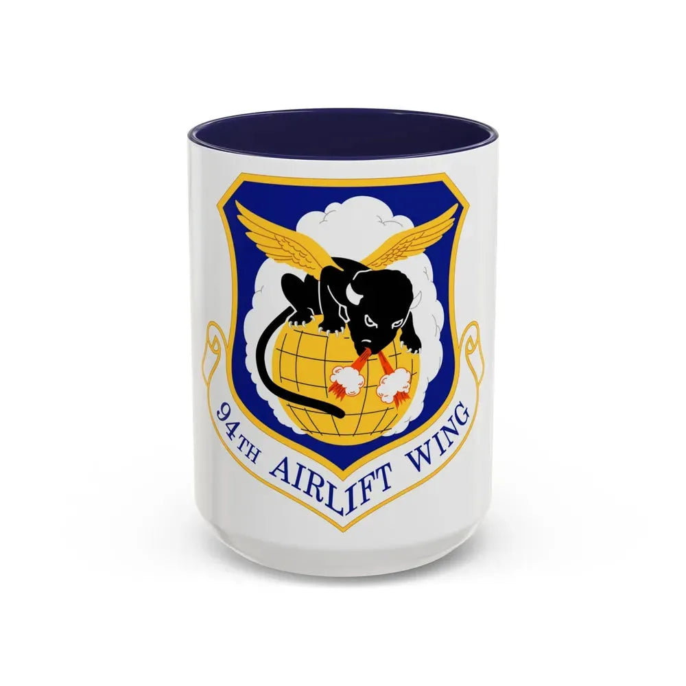 94th Airlift Wing (U.S. Air Force) Accent Coffee Mug 15oz Navy - Go Mug Yourself