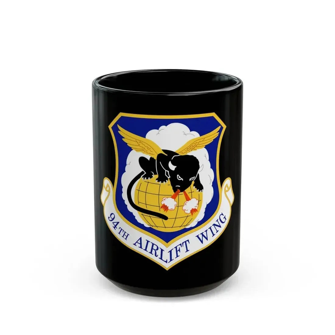 94th Airlift Wing (U.S. Air Force) Black Coffee Mug 15oz - Go Mug Yourself