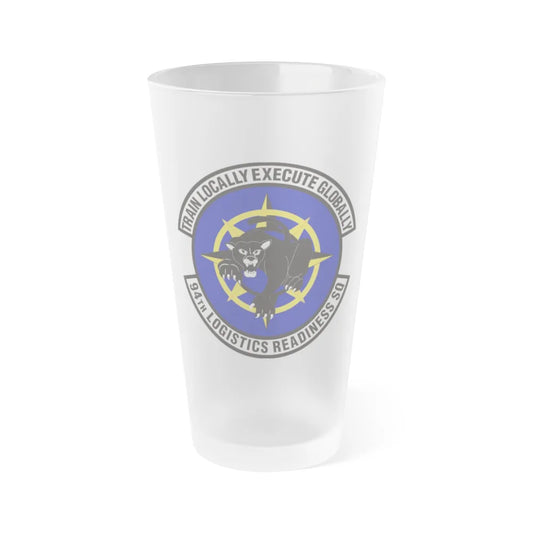 94th Logistics Readiness Squadron (U.S. Air Force) Frosted Pint Glass 16oz-16oz-Frosted-Go Mug Yourself