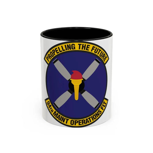94th Maintenance Operations Flight (U.S. Air Force) Accent Coffee Mug 11oz Black - Go Mug Yourself