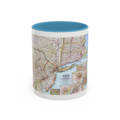 USA - Washington to Boston (1962) (Map) Accent Coffee Mug