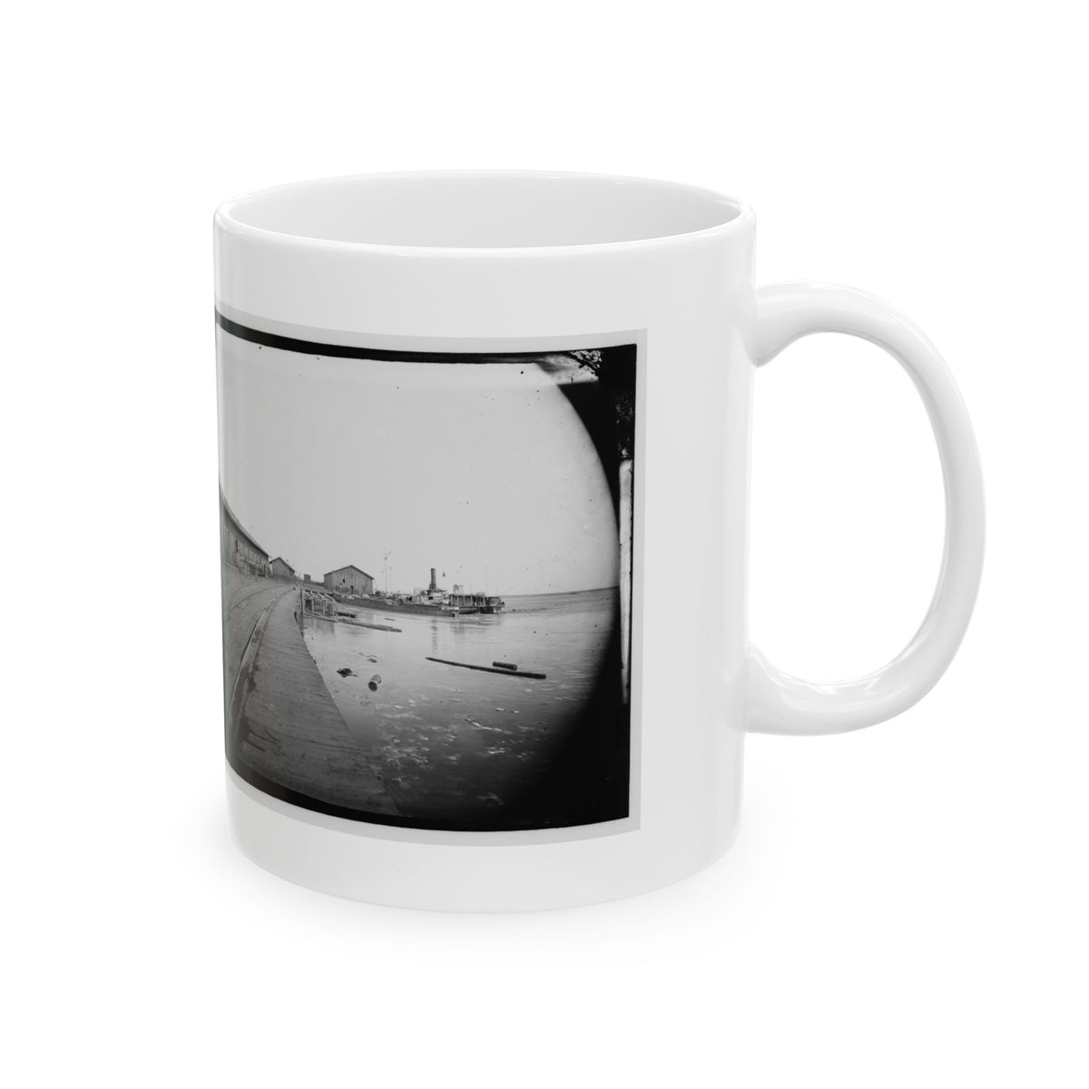Aquia Creek Landing, Virginia. View Of Wharf (U.S. Civil War) White Coffee Mug