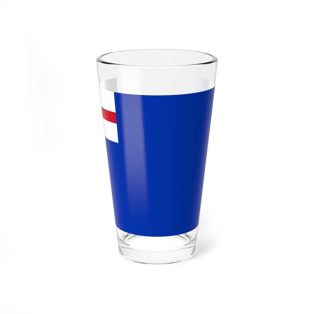Flat blue ensign with a white upper-left canton bearing a red St George cross in simple vector style.