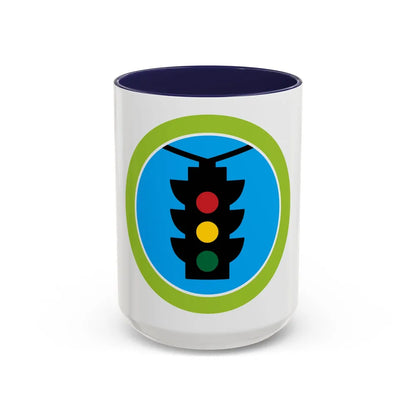 Traffic Safety (Boy Scout Merit Badge) Accent Coffee Mug-15oz-Navy-Go Mug Yourself