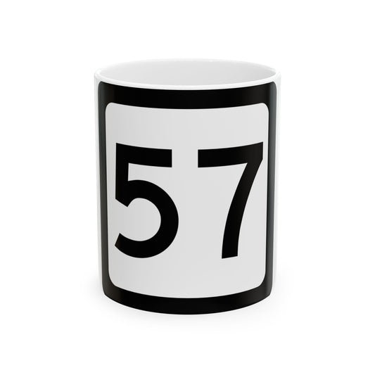 WV-57 (Virginia) (Road Sign) White Coffee Mug-11oz-Go Mug Yourself