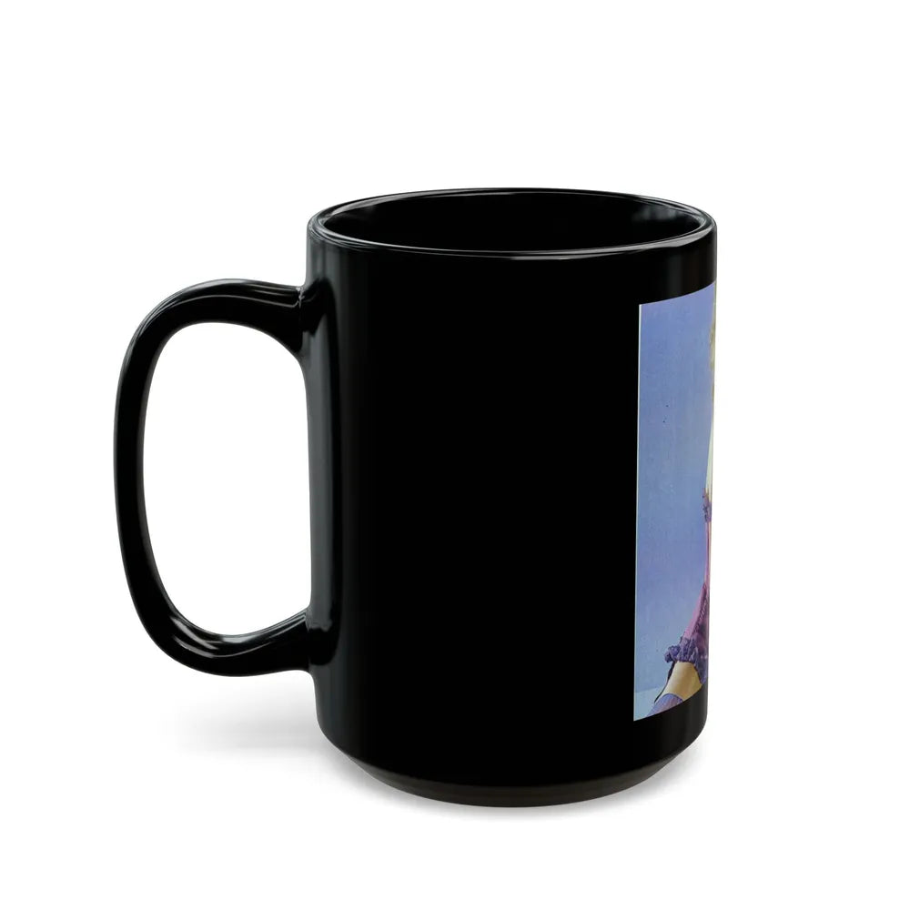 Linda Blair #139 - Partially Topless (Vintage Female Icon) Black Coffee Mug-Go Mug Yourself