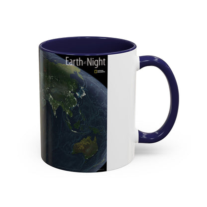 World Map - Earth at Night (2004) (Map) Accent Coffee Mug