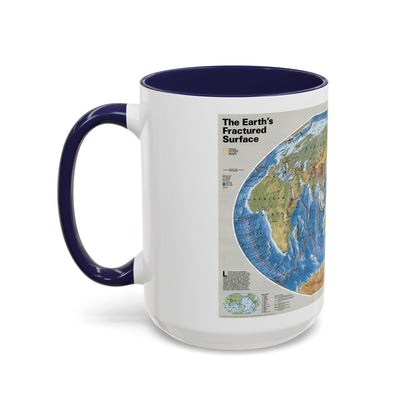 World Map - Tectonic Plates (1999) (Map) Accent Coffee Mug