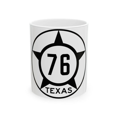 Old Texas 76 (Texas) (Road Sign) White Coffee Mug