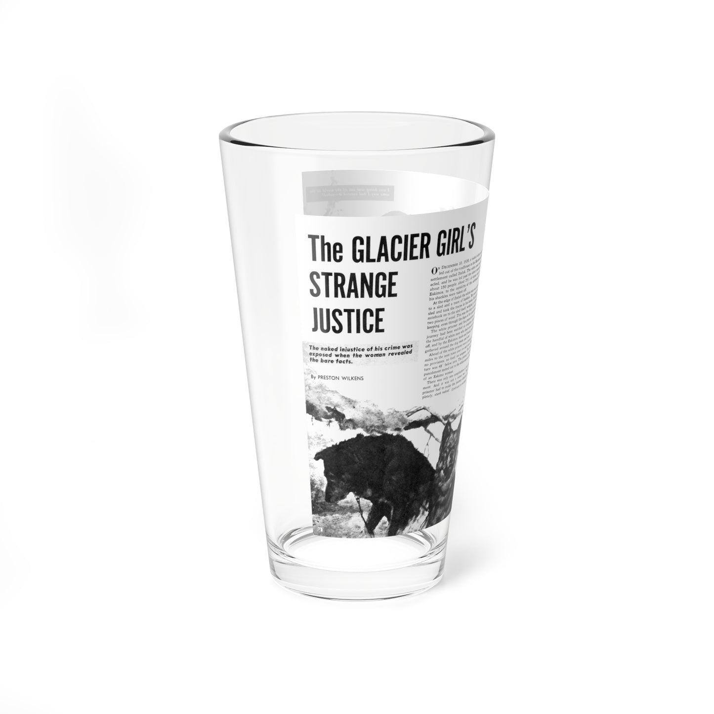 The Glacier Girl's Strange Justice, Man's Action, June 1970 (Magazine Illustration) Pint Glass 16oz