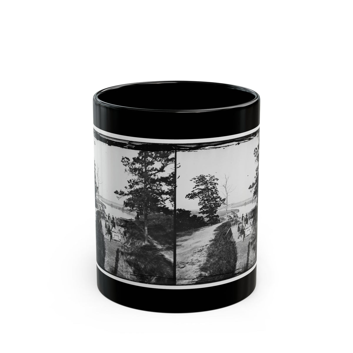 James River, Va. Confederate Gun In Battery Brooks (U.S. Civil War) Black Coffee Mug