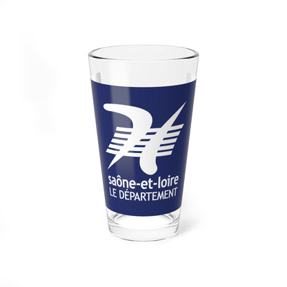 Flag of the Department of Saone-et-Loire (France) Pint Glass 16oz