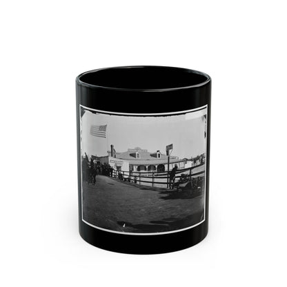 Fort Monroe, Va. Captain Of The Port's Office And The Hygeia Dining Saloon (U.S. Civil War) Black Coffee Mug