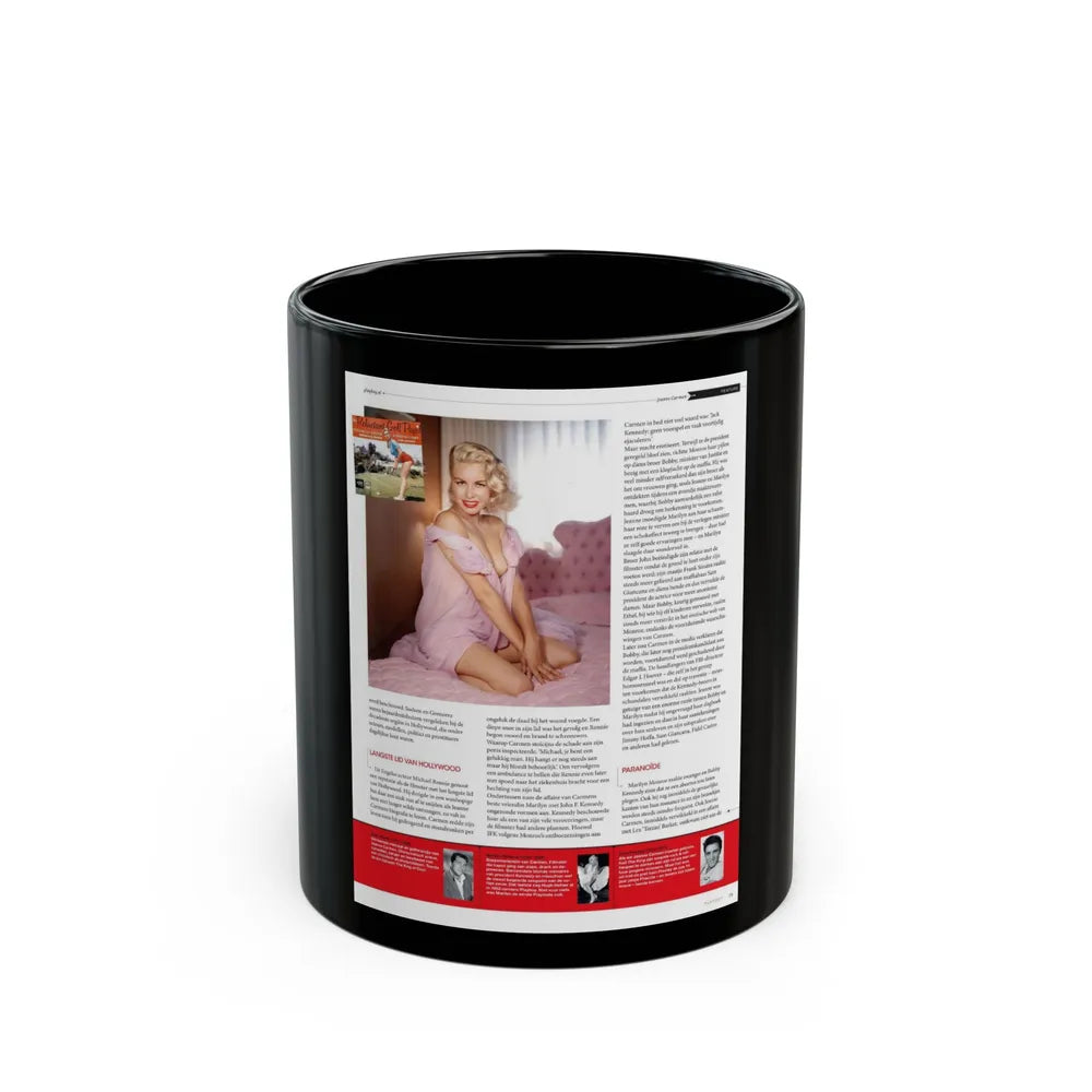 Jeanne Carmen #226 - German Mag. Layout (Vintage Female Icon) Black Coffee Mug-11oz-Go Mug Yourself