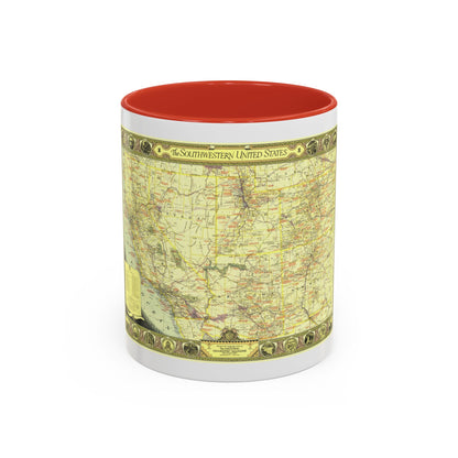 USA - Southwestern (1940) (Map) Accent Coffee Mug