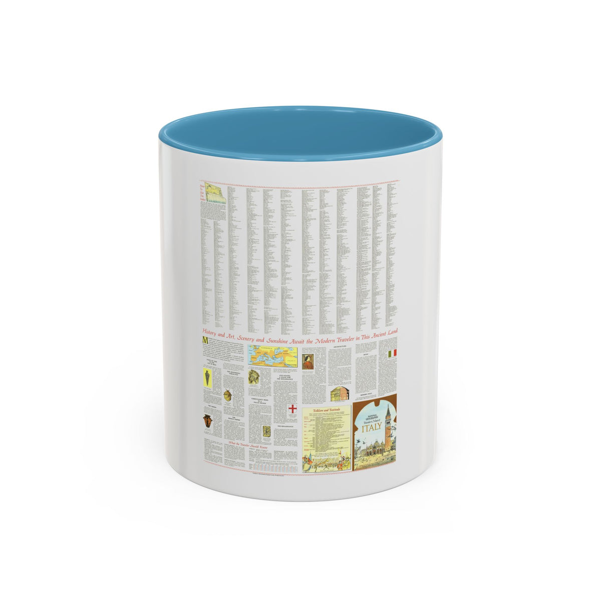 Italy - A Traveller's Map 2 (1970) (Map) Accent Coffee Mug