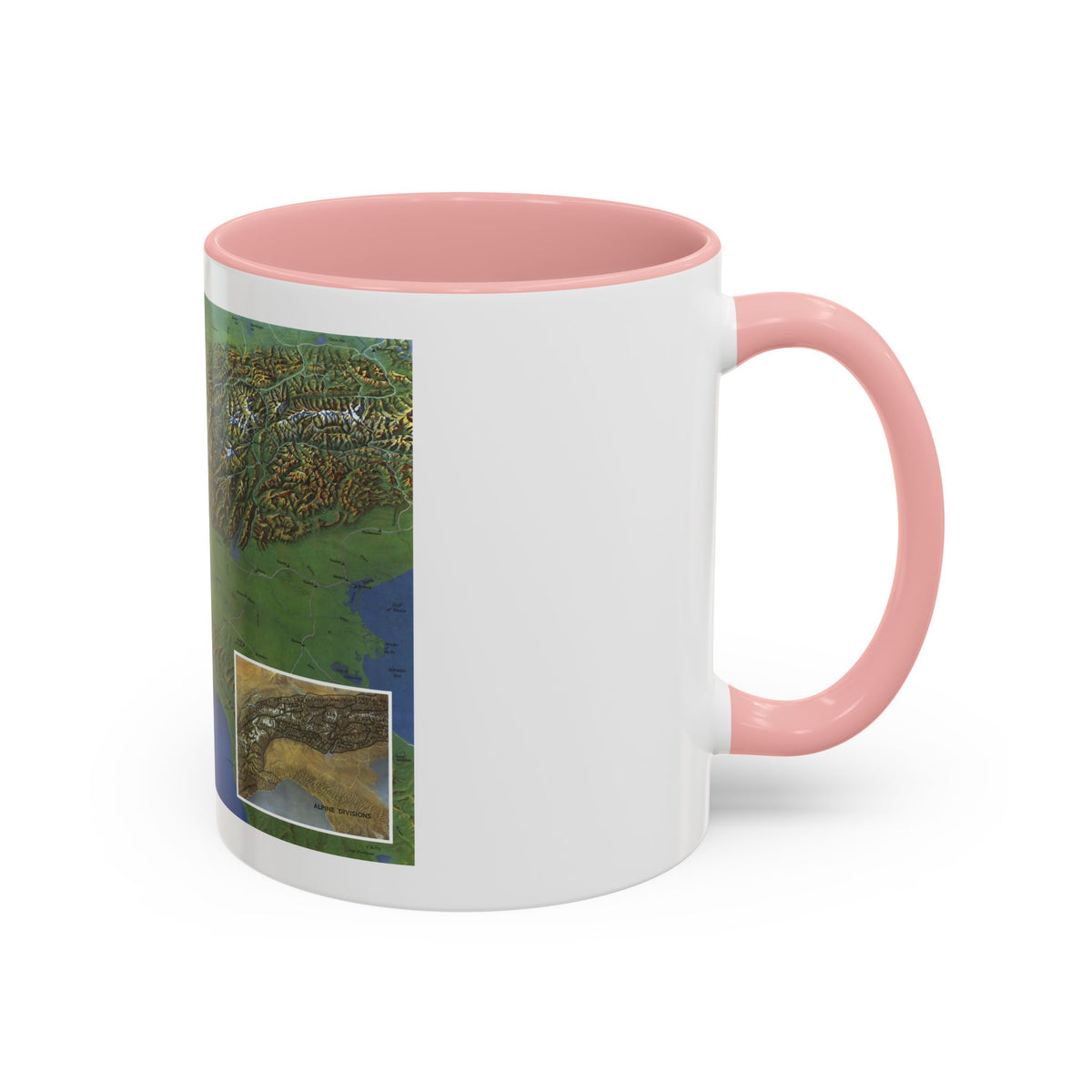 Alps, The - Europe's Backbone (1965) (Map) Accent Coffee Mug
