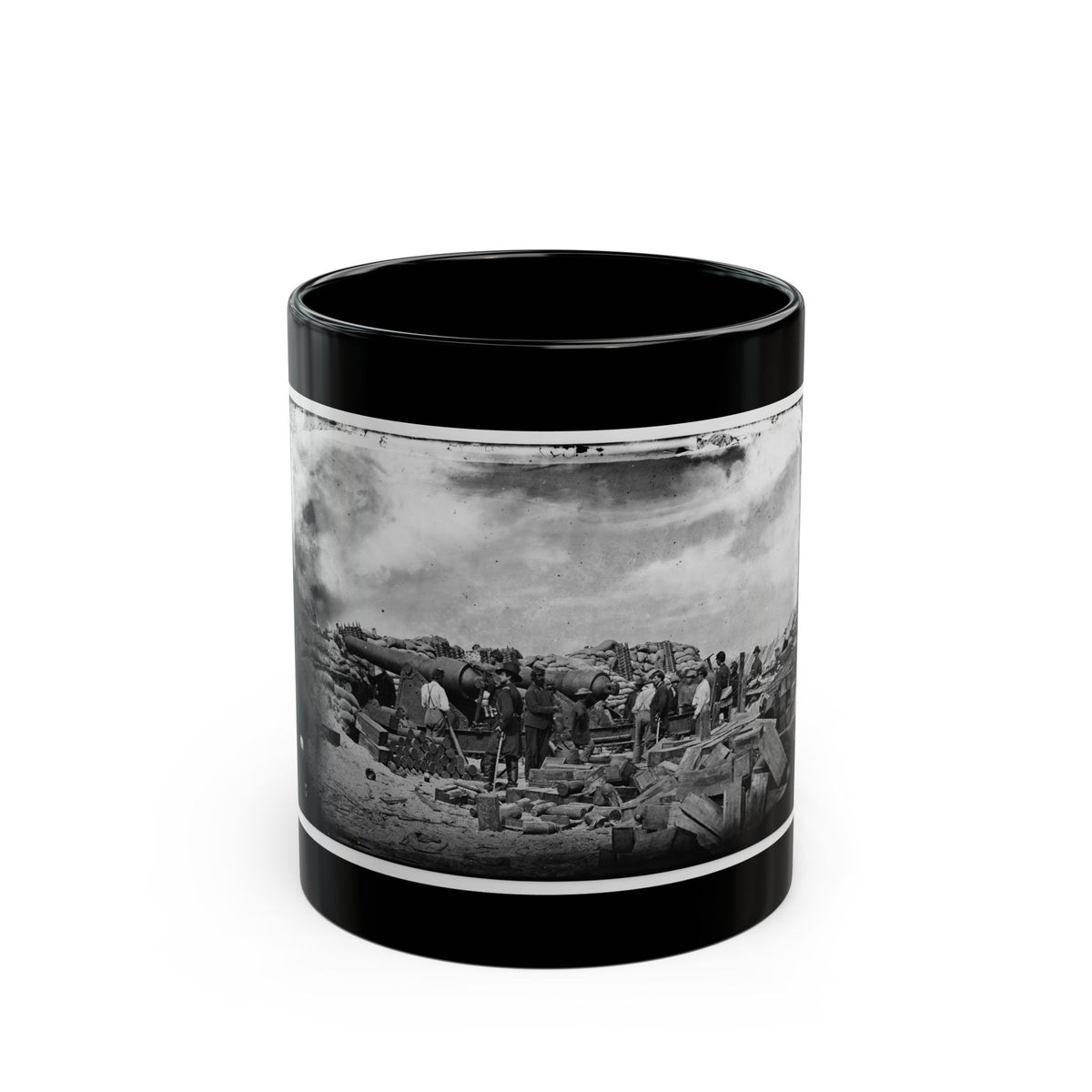 Morris Island, South Carolina. Battery Rosecrans. Three 100-Pounder Parrot Rifles. Breaching Battery Against Fort Sumter (U.S. Civil War) Black Coffee Mug