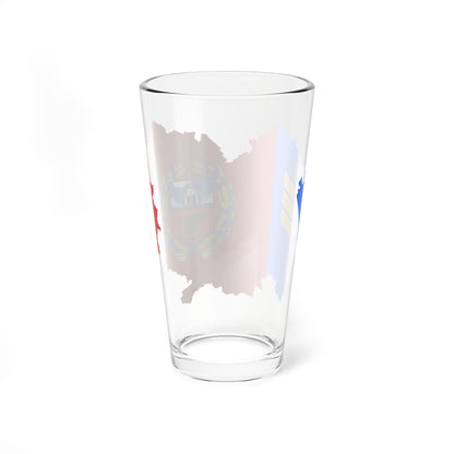 Flag map of Altai Krai (Russia) Pint Glass 16oz