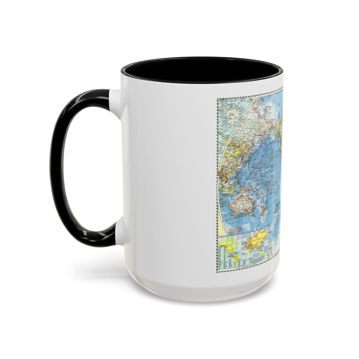 World Map (1960) (Map) Accent Coffee Mug