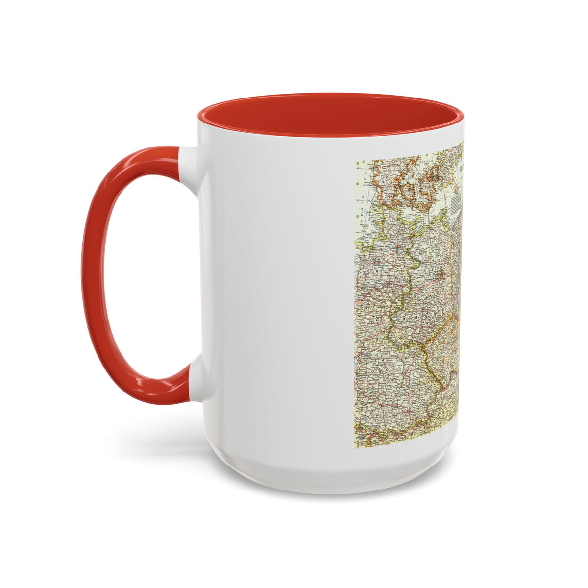 Poland and Czechoslovakia (1958) (Map) Accent Coffee Mug