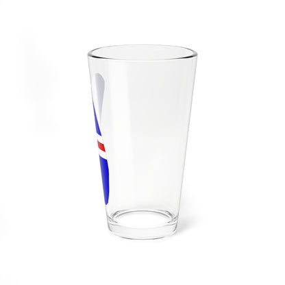Howland Island flag map local (United States) Pint Glass 16oz