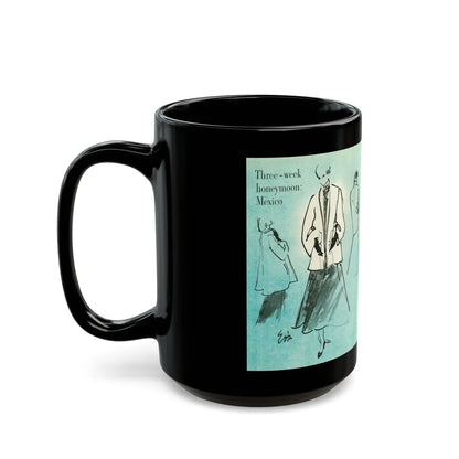 Fashion Illustrations, 1948 - Black Coffee Mug-Go Mug Yourself