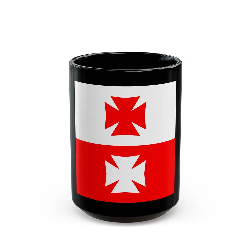 Flag of La Chaux Switzerland - Black Coffee Mug-15oz-Go Mug Yourself