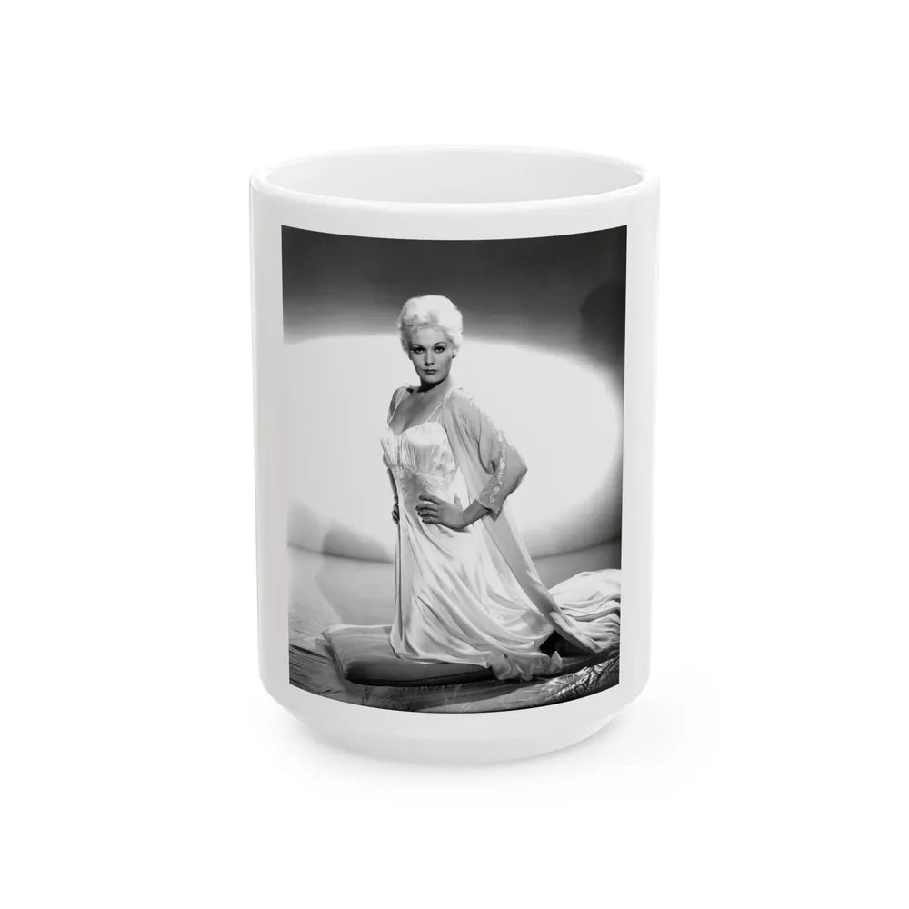 Kim Novak #300 (Vintage Female Icon) White Coffee Mug-15oz-Go Mug Yourself