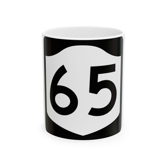 NY-65 (New York) (Road Sign) White Coffee Mug