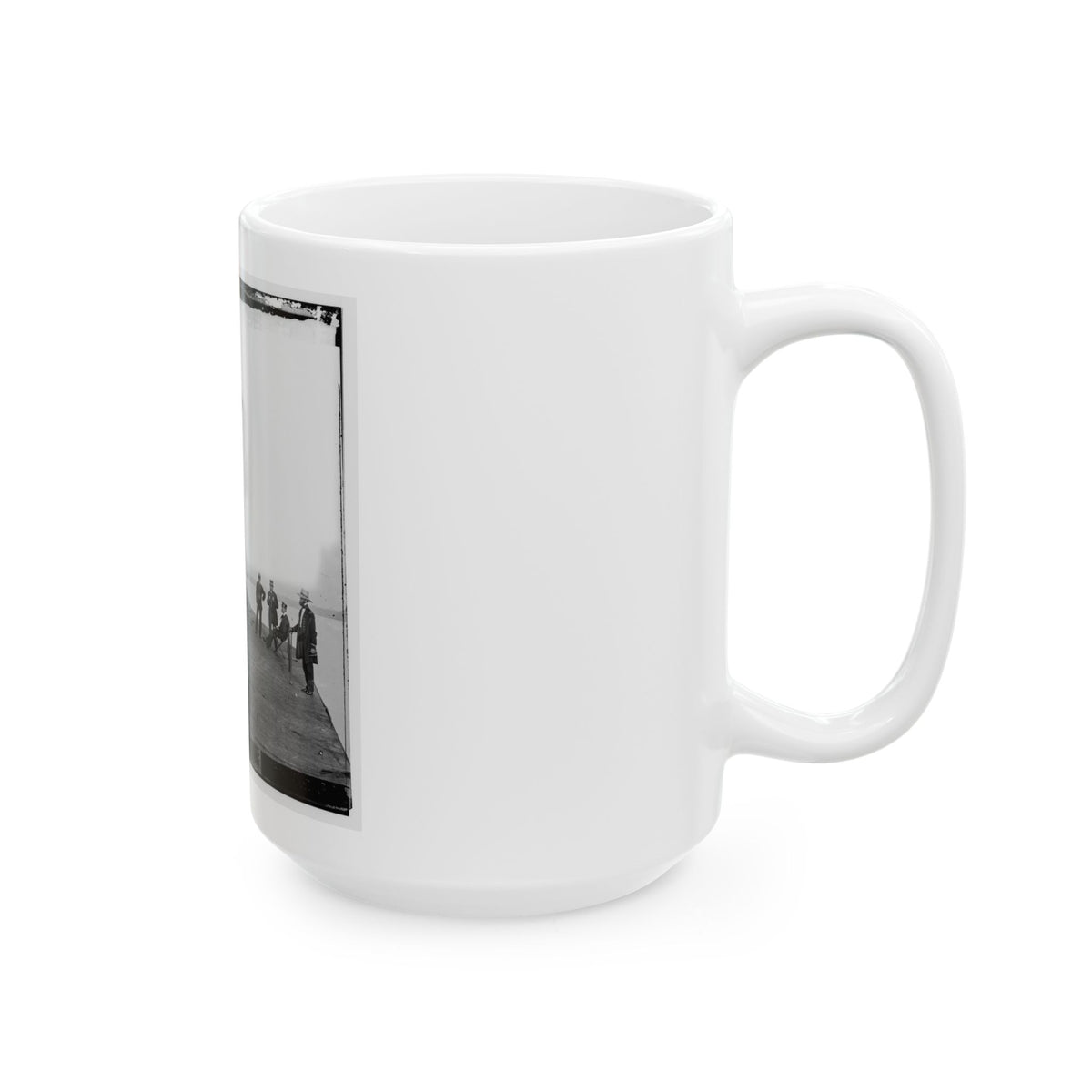 James River, Va. Deck And Turret Of U.S.S. Monitor Seen From The Bow (I.E. Stern) (U.S. Civil War) White Coffee Mug