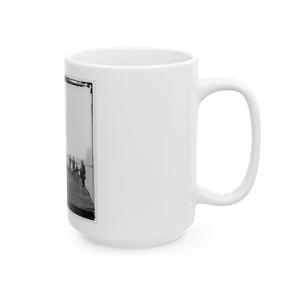 James River, Va. Deck And Turret Of U.S.S. Monitor Seen From The Bow (I.E. Stern) (U.S. Civil War) White Coffee Mug