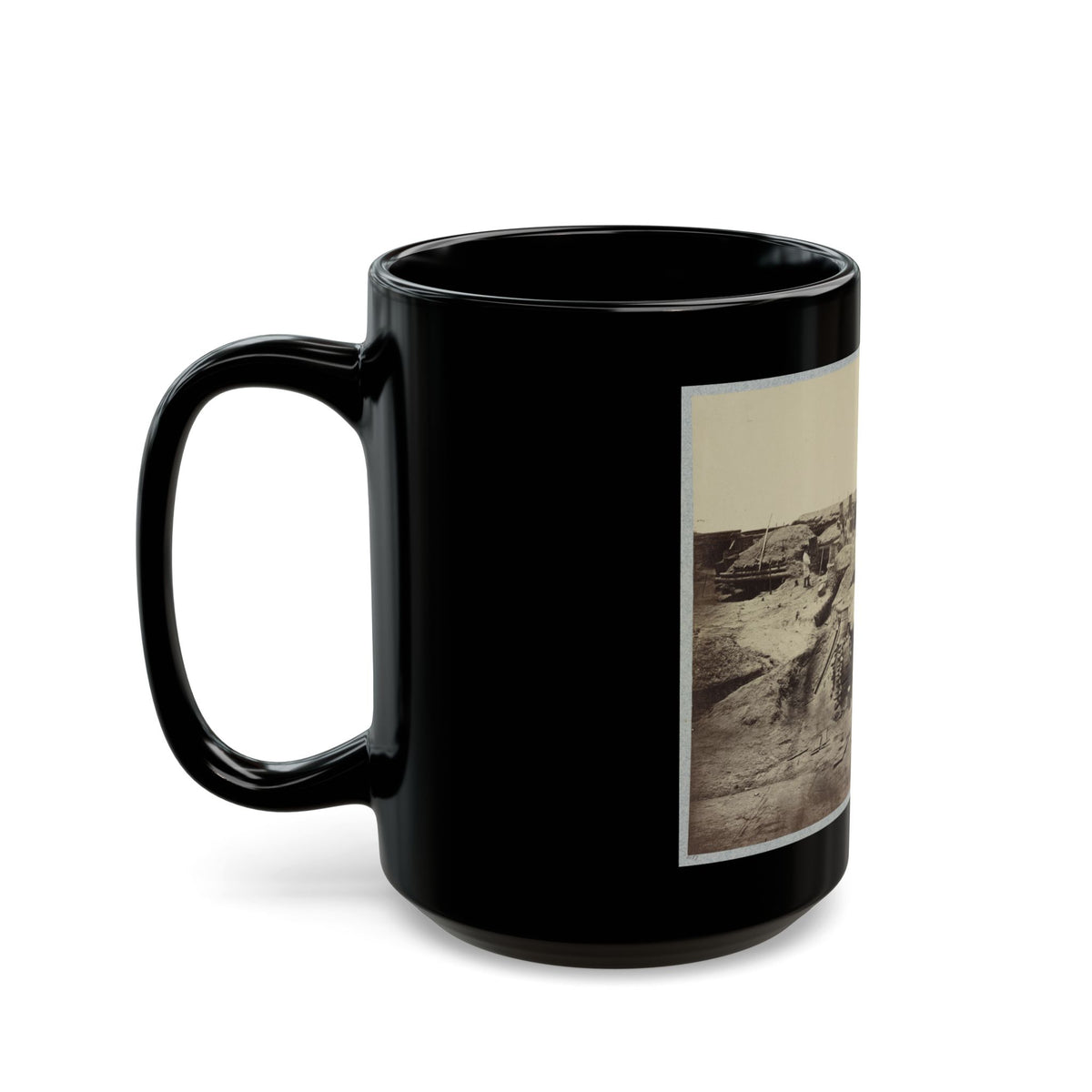 Bomb-Proof Quarters In Fort Sedgwick In Front Of Petersburg, Va. (U.S. Civil War) Black Coffee Mug