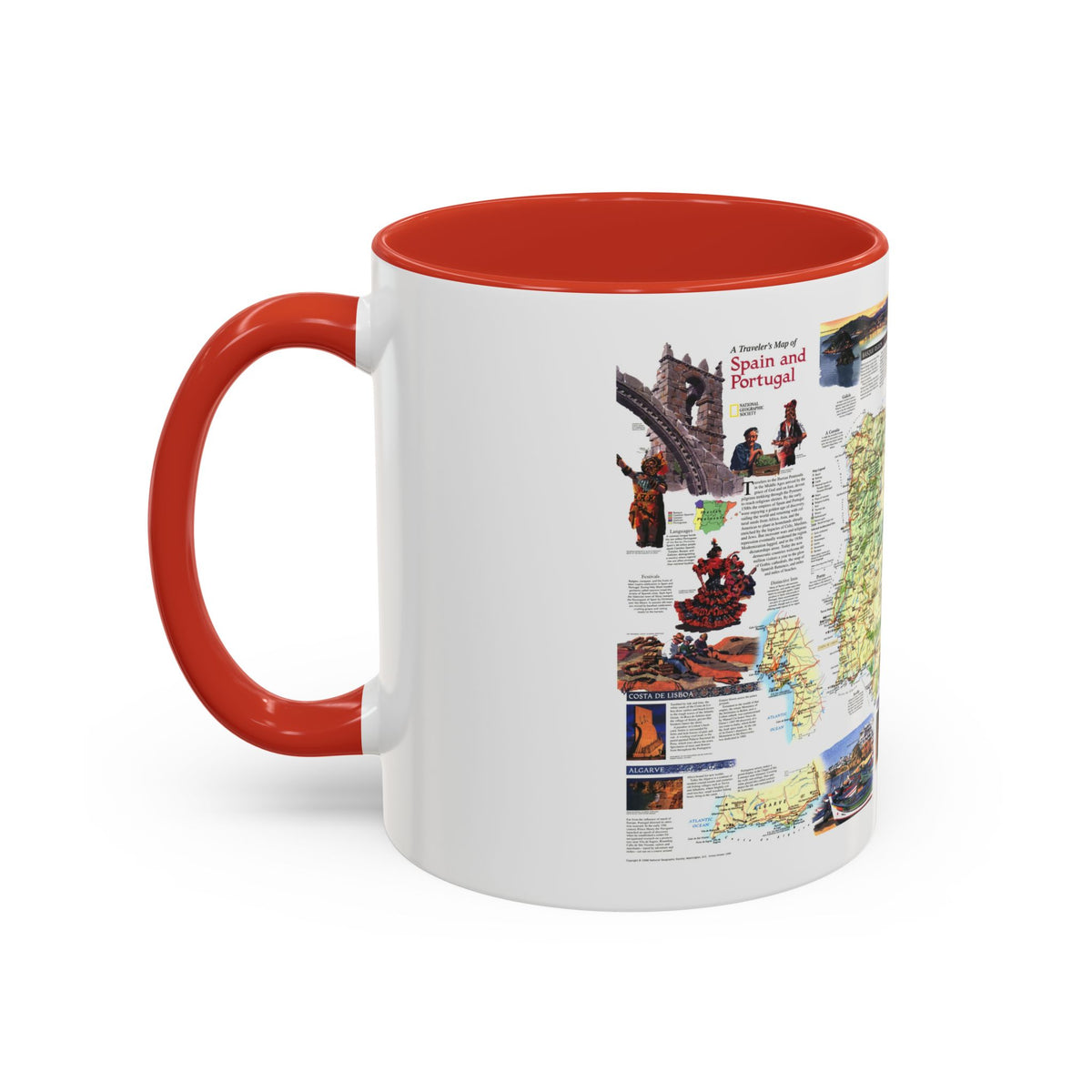 Spain and Portugal - A Traveller's Map (1998) (Map) Accent Coffee Mug