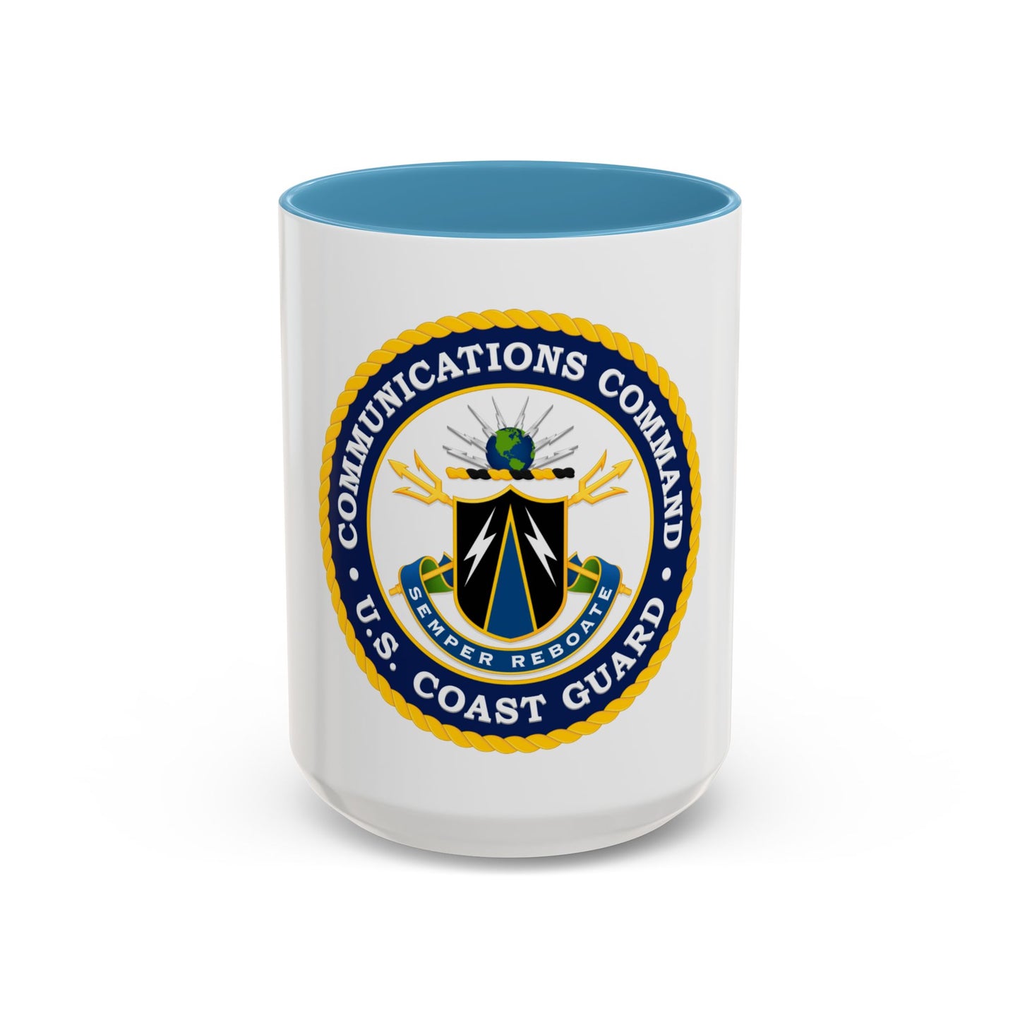 USCG Communications Command (U.S. Coast Guard) Accent Coffee Mug