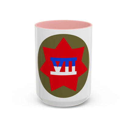 VII Corps (U.S. Army) Accent Coffee Mug-15oz-Pink-Go Mug Yourself