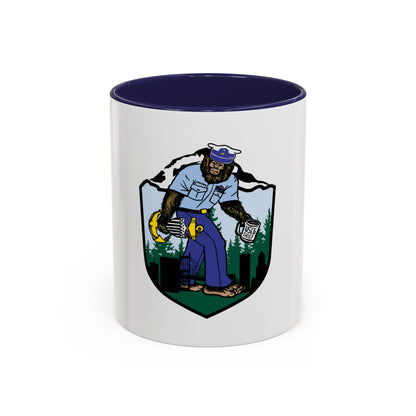 USCG Sailor Squatch (U.S. Coast Guard) Accent Coffee Mug