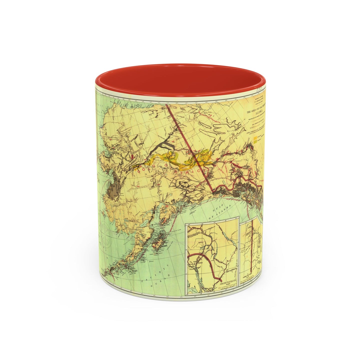 Alaska - The Gold & Coal Fields (1898) (Map) Accent Coffee Mug