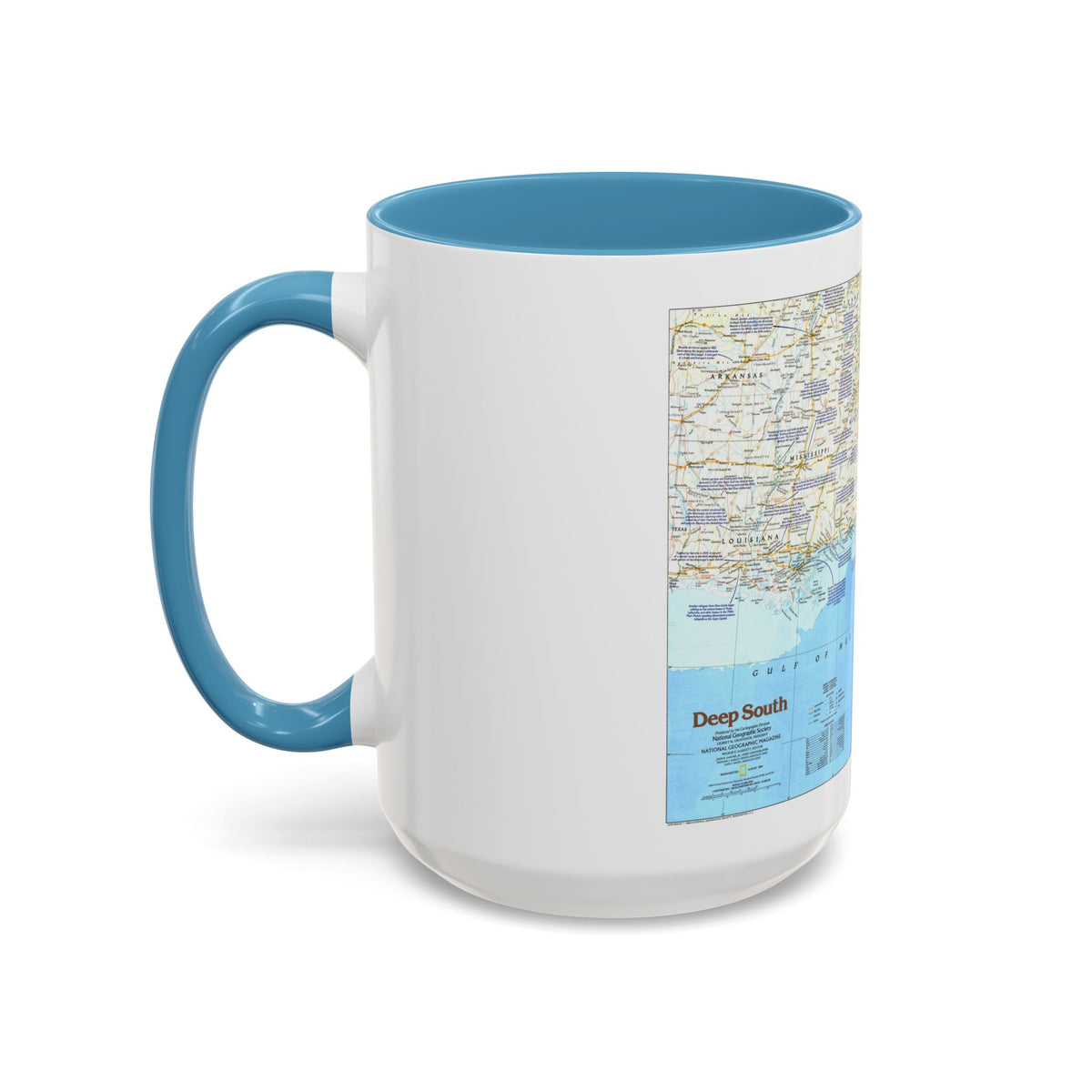 USA - Deep South 1 (1983) (Map) Accent Coffee Mug
