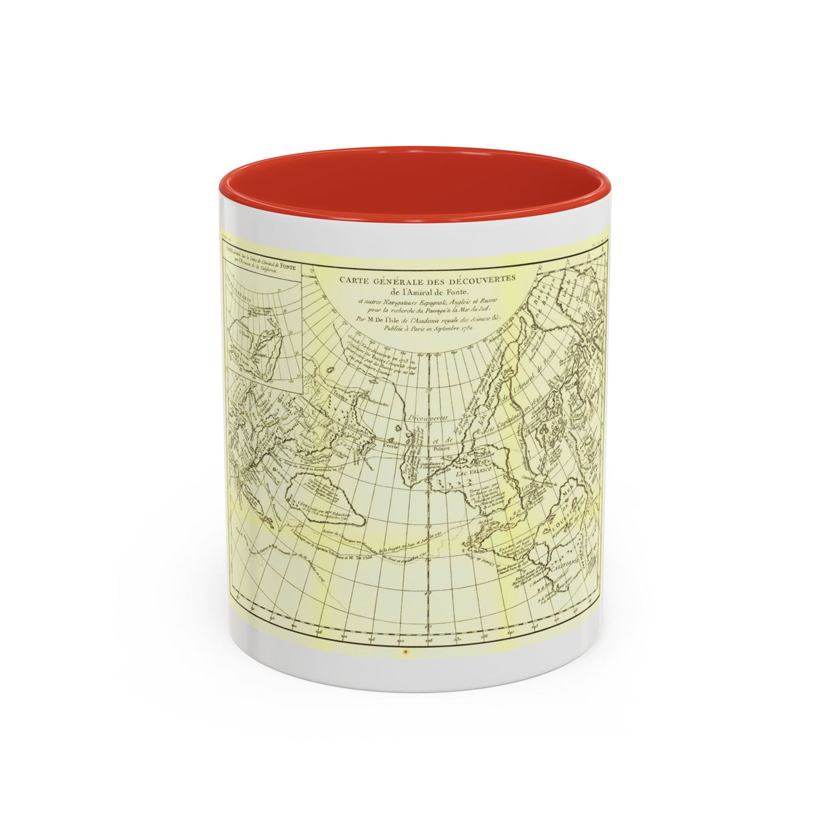 Asia - Carte Generale des Decouvertes (1892) (Map) Accent Coffee Mug
