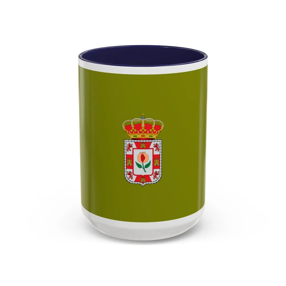 Flag of Granada Spain - Accent Coffee Mug-15oz-Navy-Go Mug Yourself