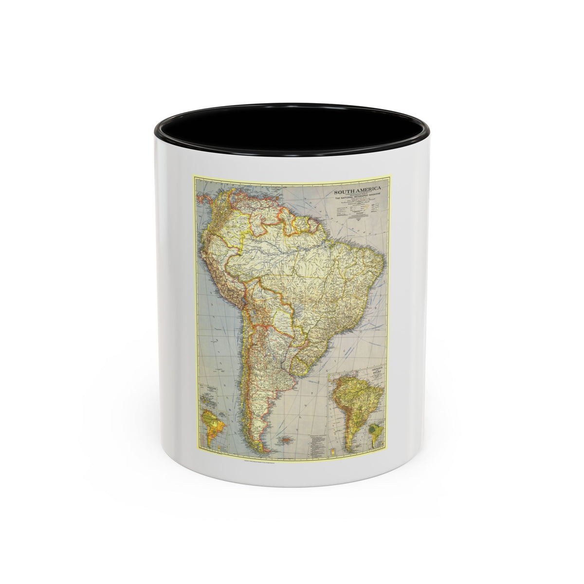 South America (1937) (Map) Accent Coffee Mug