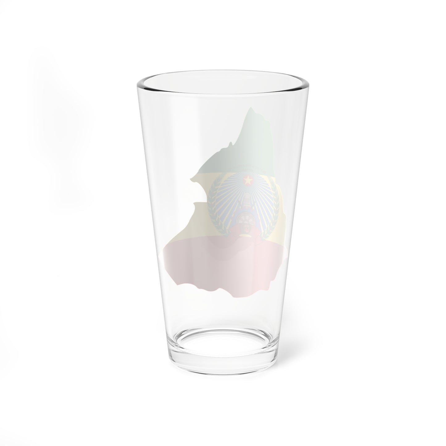 Flag map of Ethiopia 1987-1991 (Ethiopia) Pint Glass 16oz