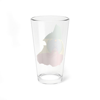 Flag map of Ethiopia 1987-1991 (Ethiopia) Pint Glass 16oz